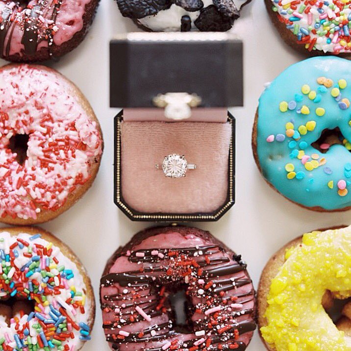 isaidfinally's tweet photo. Trying to get through the week like... 🍩💍 Via @AshleyGoodwin #engagementring https://t.co/h17xbgiISn