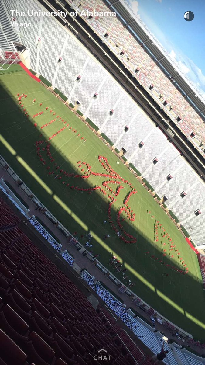 BamaBromo_'s tweet image. I can not wait to see this new UA Tradition this season!! #RTR #ScriptA #MillionDollarBand #MDB #BryantDenny 🅰🎺🐘🏈