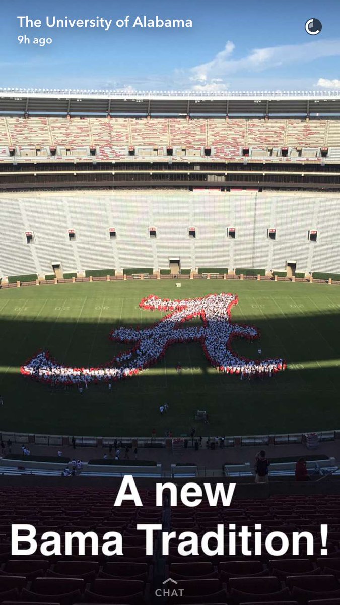 BamaBromo_'s tweet image. I can not wait to see this new UA Tradition this season!! #RTR #ScriptA #MillionDollarBand #MDB #BryantDenny 🅰🎺🐘🏈
