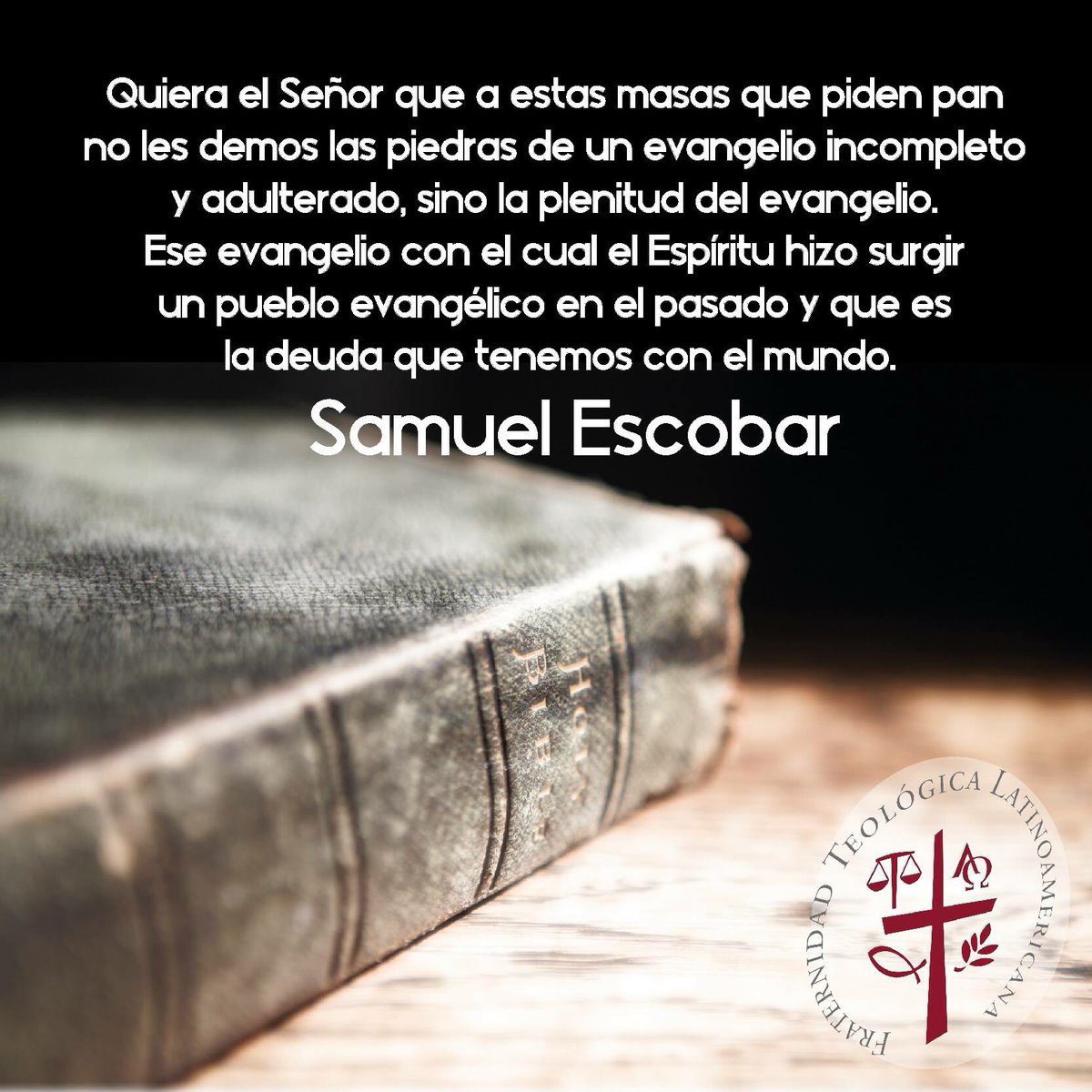 FTLcontinental's tweet photo. ¿Qué significa ser evangélico/o hoy? #SamuelEscobar nos da unas pistas en esta reflexión. #FTL2016 https://t.co/UKWmfgszzI