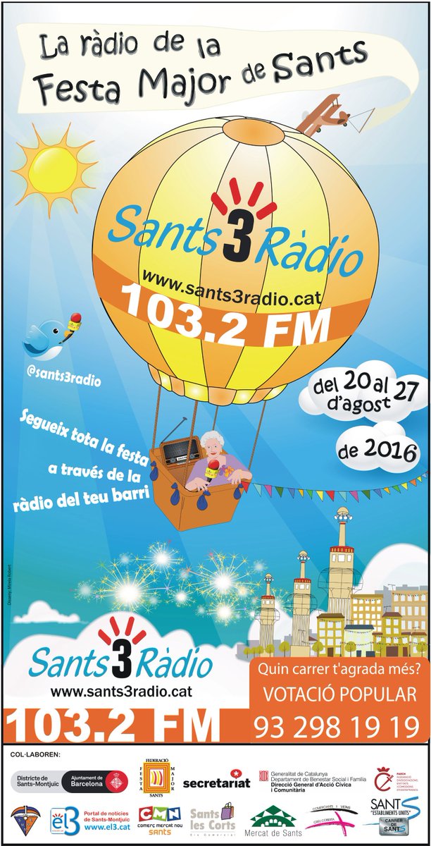 A punt per Festa Major de Sants, a partir de dissabte segueix en directe la festa del barri, a la ràdio del barri!