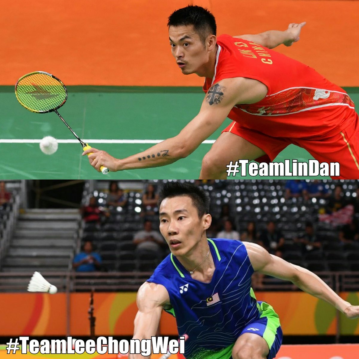 Semifinals - MS #Badminton #Olympics: 

#TeamLinDan or #TeamLeeChongWei? 
👊👊👊👊👊