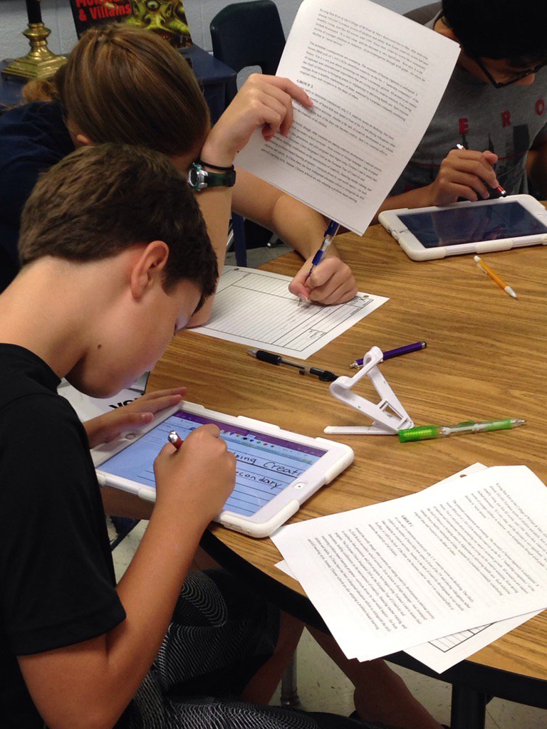 PamWrightHBMS's tweet photo. Jigsawing creativity article with Class Notebook and Cornell Notes. #msftschool #HBMSHawks @hbprincipal https://t.co/GKc5XxxG7m