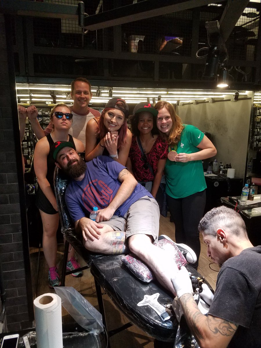 monicaaksamit's tweet photo. Had the pleasure of having cameras on my pained face while getting my new tat! Thanks @BuzzFeedVideo @BuzzFeed https://t.co/IZNSnxRTZF