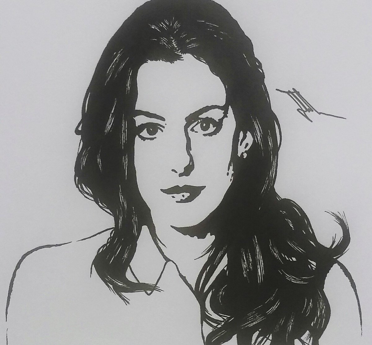 jonathanmarkr's tweet photo. @annehathaway2 #AnneHathaway #inkdrawing #drawing #byhand https://t.co/S7s4tQj2Wj