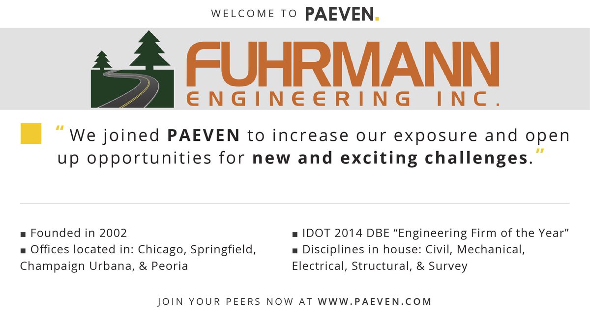 paevenbuzz's tweet photo. PAEVEN Member Spotlight: We're proud to welcome @Fuhrmann_Eng as a Founding Member #PAEVENspotlight https://t.co/cSK4jN83az