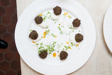 #BeardHouse Photo of the Day: Falafel with Aerated Yogurt by <a href="/JosephBurnett/">Joseph Burnett</a>