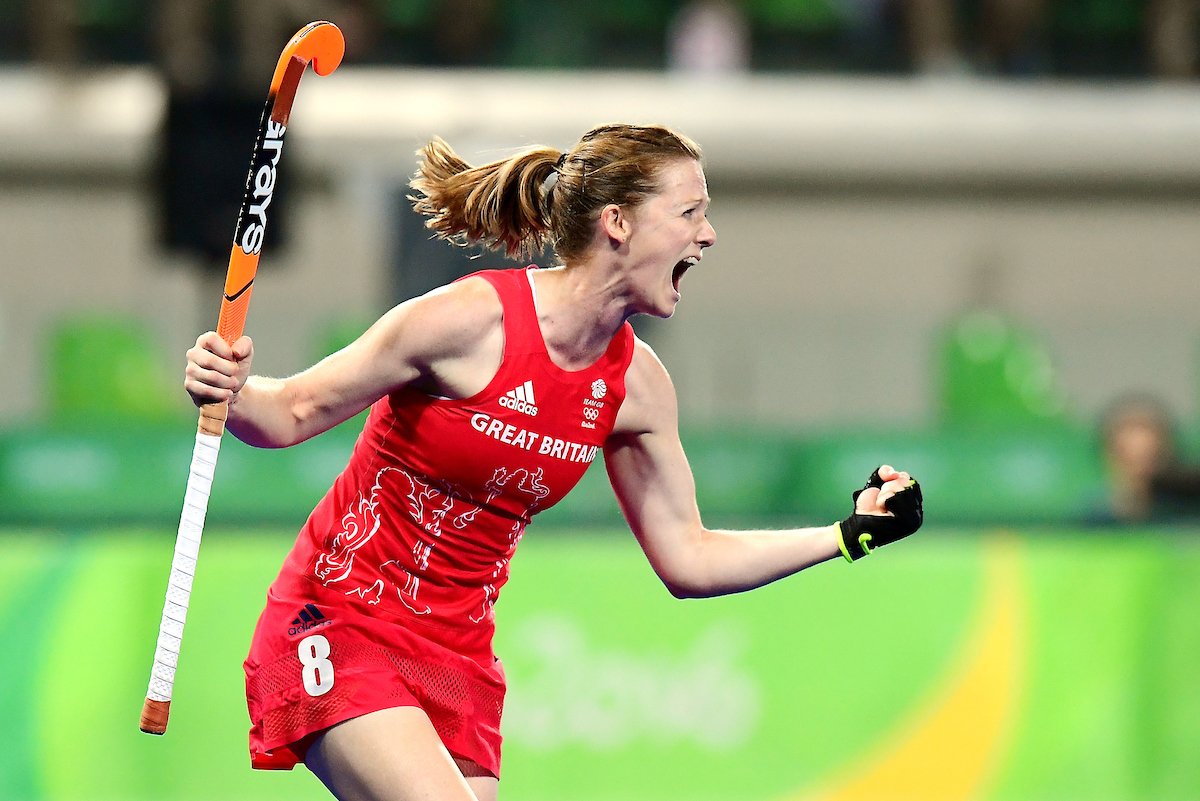 GBHockey's tweet photo. That moment when you reach your first Olympic Final!!!! #Hockey #Goingforgold #bringiton https://t.co/vU4YXfUaY6
