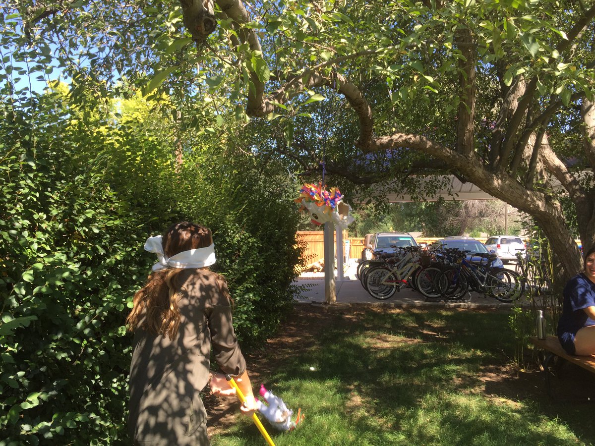 Recruitment chair blowing off some steam with a fun piñata sisterhood 🎉🎊 @kateyhomer