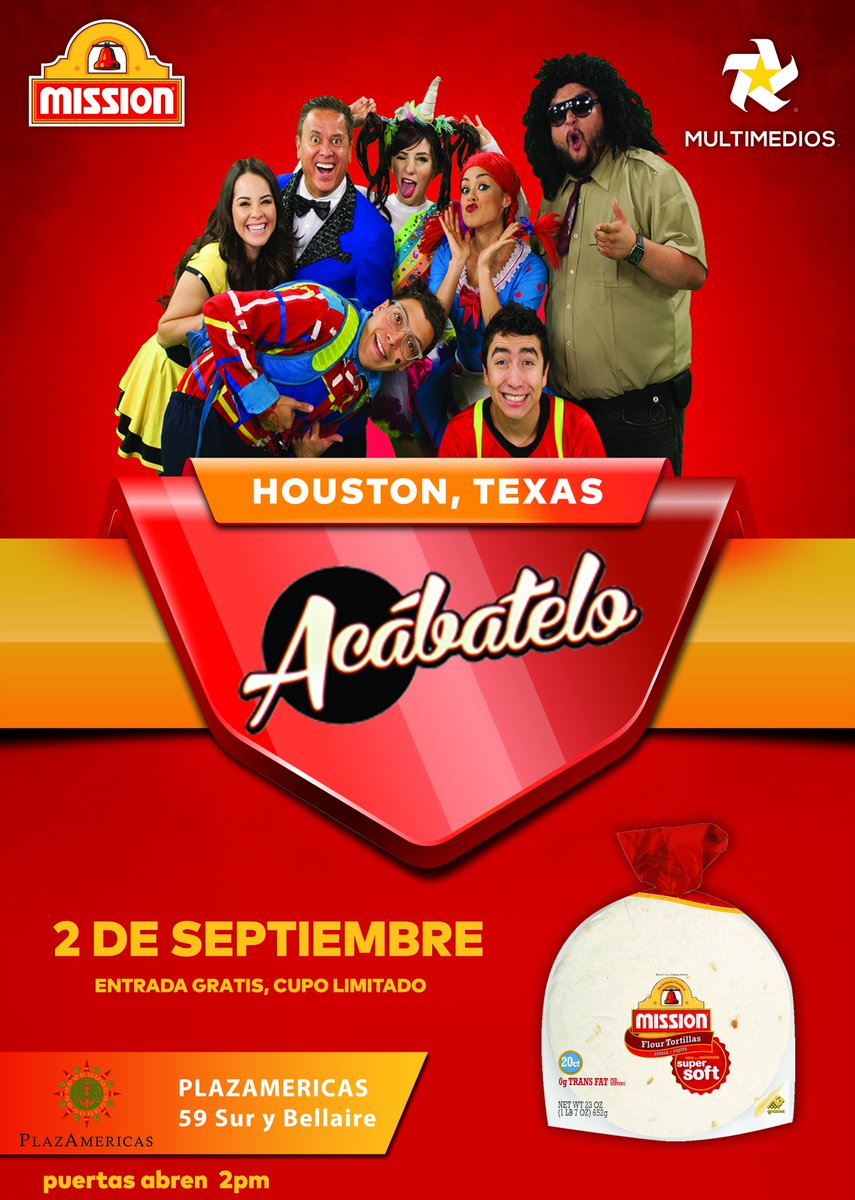 Multimediosusa's tweet photo. Acabatelo en Houston este 2 de Septiembre completamente Gratis para toda la familia. @JazminconJ @ArelyTellez https://t.co/TcFyH6Uigo