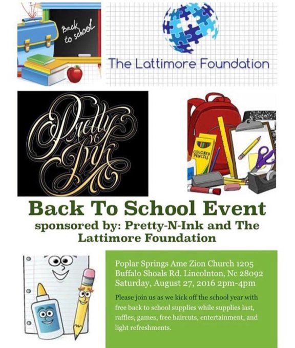 #TheLattimoreFoundation &amp; @pretty_n_ink704 Back To School Event AUG. 27th in Lincolnton, NC https://t<a href="/tag/thelattimorefoundation"class="tags">#TheLattimoreFoundation</a>