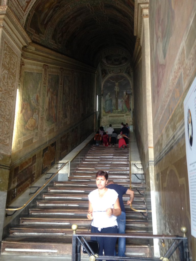 IVE_WYD2016's tweet photo. The Holy Staircase of which our Lord had to take when being condemned by Pontius Pilate #28steps #onyourknees https://t.co/yF0J7tHAEY