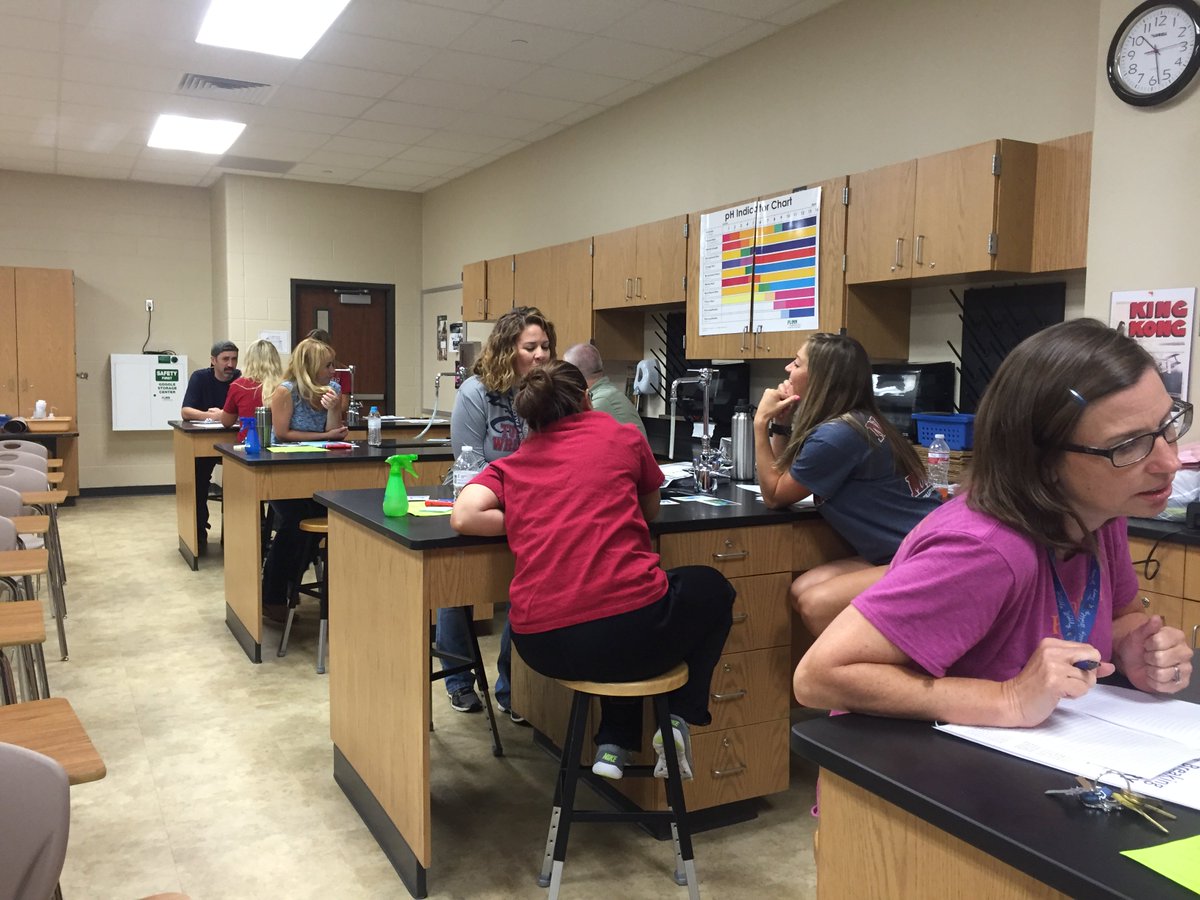 CourtSchindler's tweet image. OTHS science dept engaging in a 5E lesson this morning.  Ready to continue the inquiry journey!#explorebeforeexplain