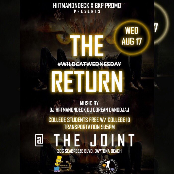 JamesGoneMakeIt's tweet photo. #WildcatWednesday 
@ the joint 
EVERYONE FREE W/ COLLEGE IDs @bkppromo 
#bcu20 #bcu19 #bcu18 #bcu17 #erau #BKP2016 https://t.co/GbXkgH7ZwR