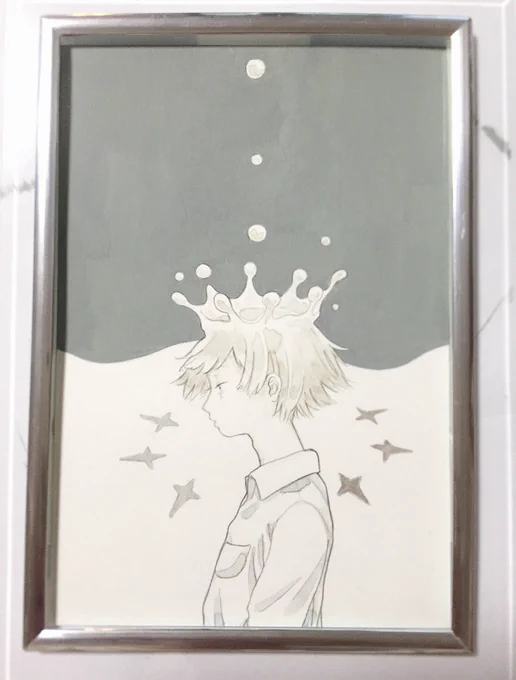 コミティアで販売するミニ原画一枚描けた 