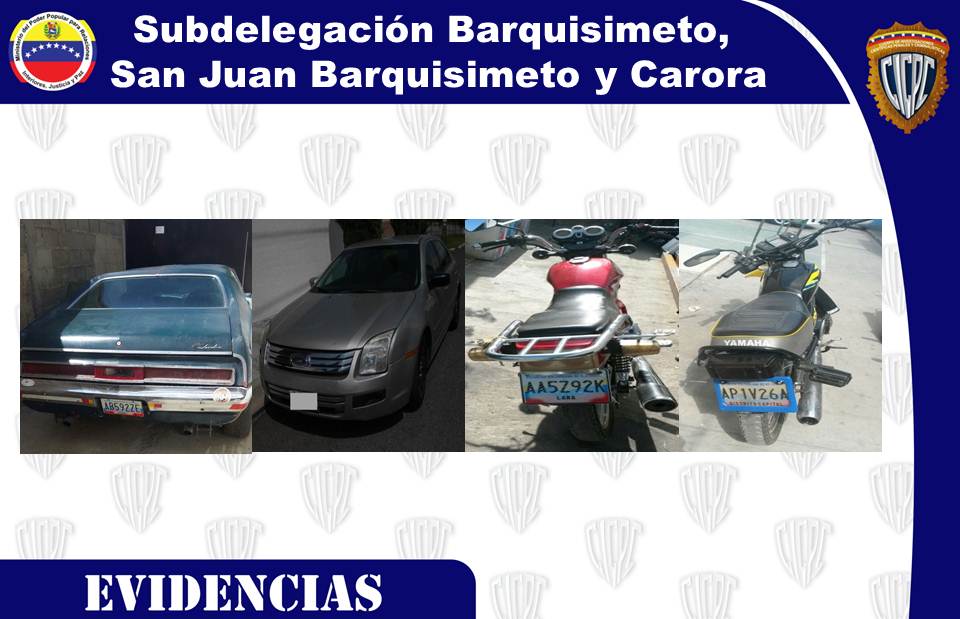 PRENSACICPC's tweet photo. #CICPC recuperaron cuatro vehículos solicitados por robo y hurto en #Lara https://t.co/gcKbkGs3gA https://t.co/KLXYbKTKtn