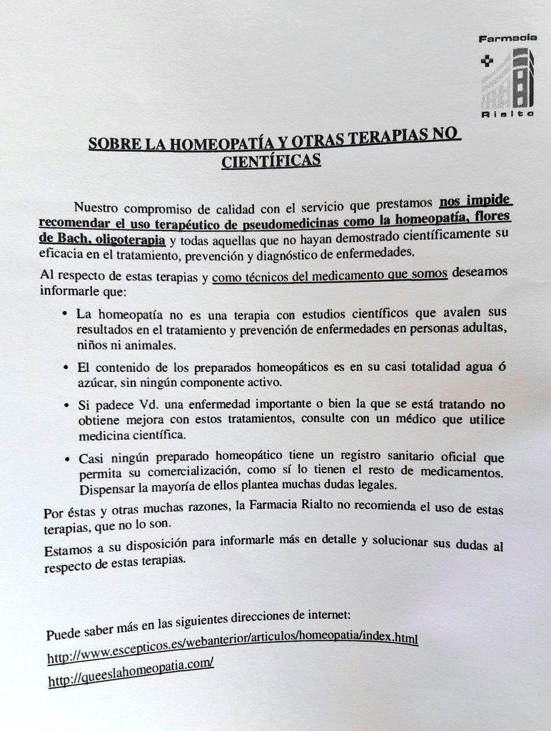 stratocaster_o's tweet image. Una cosa buena de Madrid es que hay una farmacia (Rialto, c/Gran Vía 56) donde, si pides homeopatía, te dan esto.