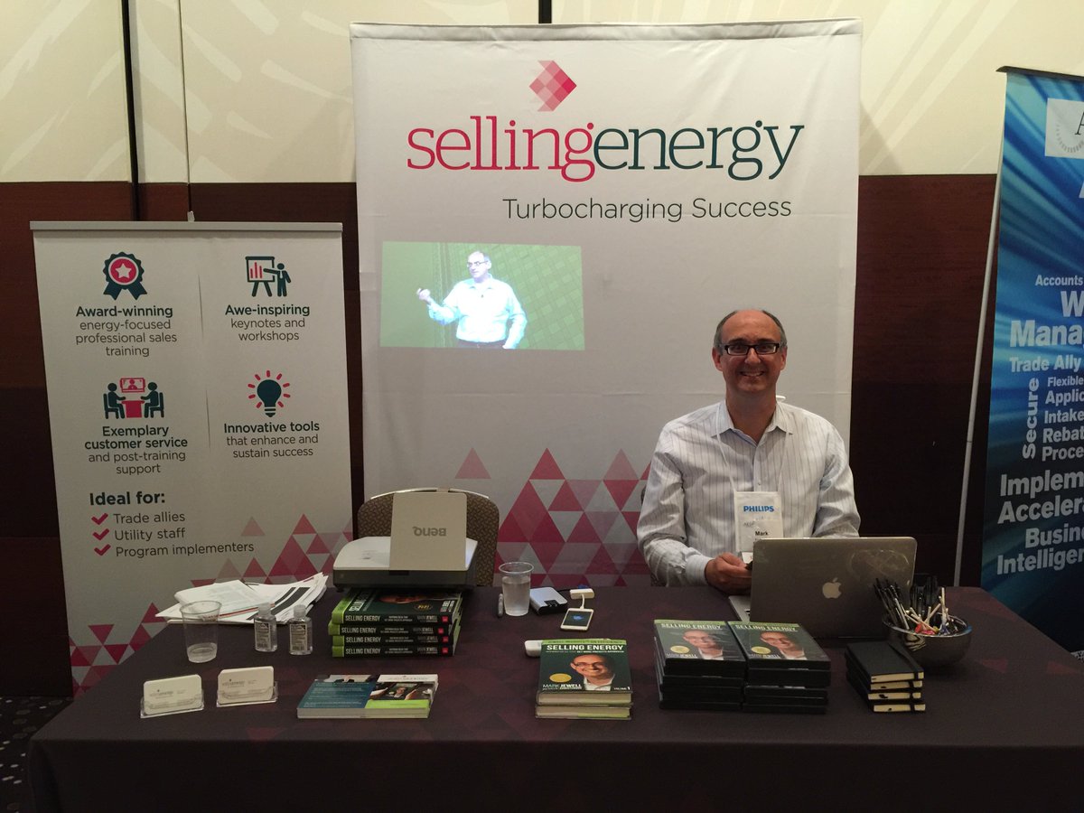 SellingEnergy's tweet photo. #AESP2016 Stop by Table 12 to pick up your free copy of EE sales trainer Mark Jewell's WSJ best-selling book! https://t.co/7ZYdm0SL5P