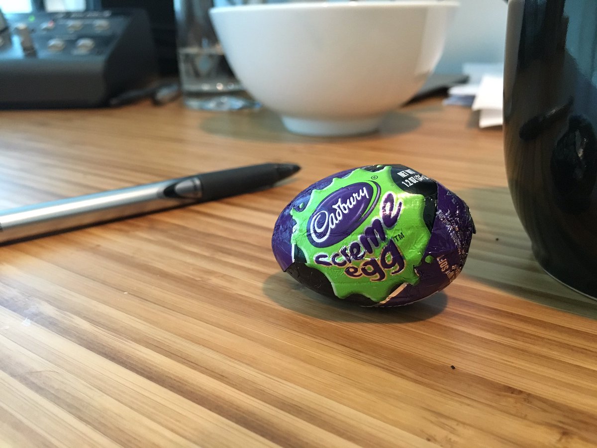 Unspoolpodcast's tweet photo. Scott brought John breakfast today during our morning meeting. #BreakfastOfChampions #unspool #scremeegg #halloween https://t.co/HEcfrkNys0