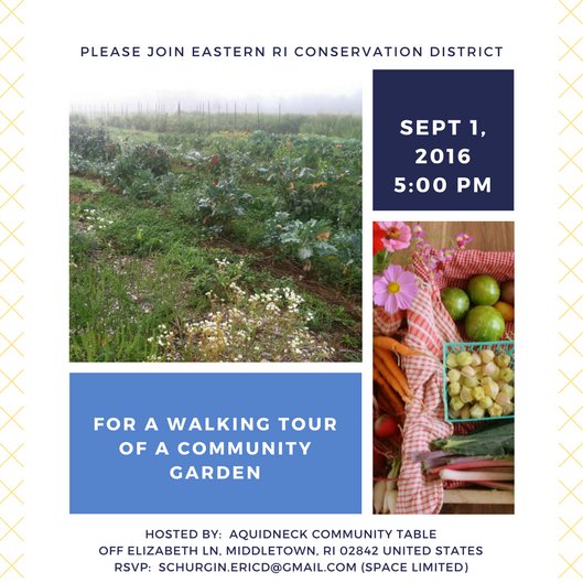 RIConservation's tweet image. ERICD hosts free walking tour of Community Garden.  SPACE LIMITED.  Please RSVP.