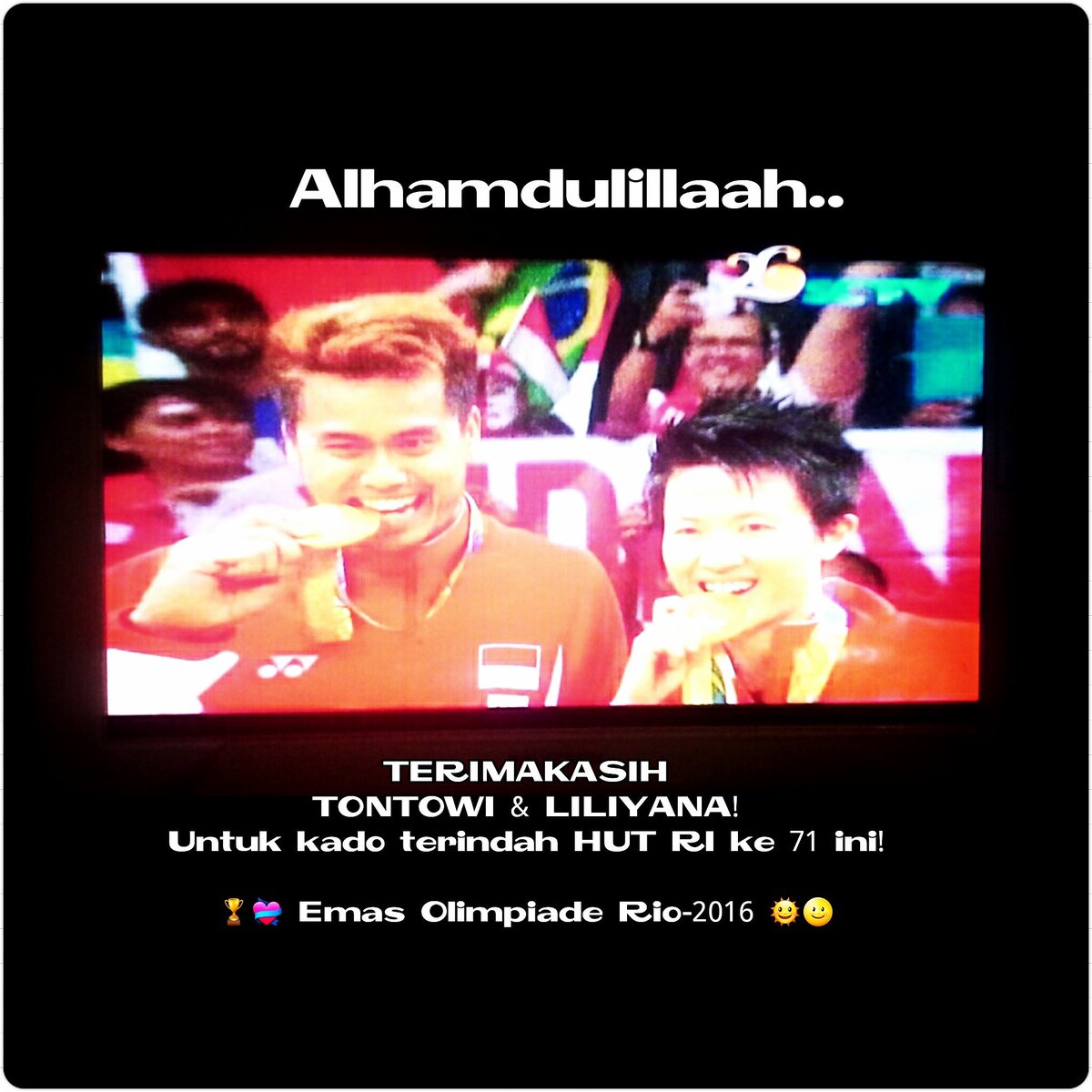 Alhamdulillah
#Terimakasih #OwiButet #Gold #olympics #Rio2016 #badminton #KadoTerindah #RI71 <a href="/ridwankamil/">Ridwan Kamil</a>🙇
<a href="/PRFMnews/">Radio PRFM</a>