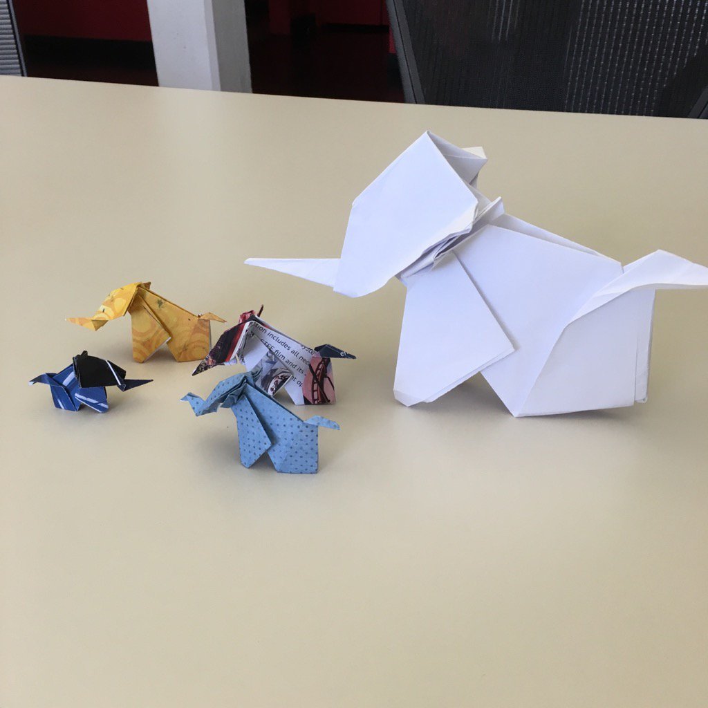 matteschindler's tweet image. Working to get my @96Elephants in today for #ElephantOrigamiChallenge and @WDMArchitects
