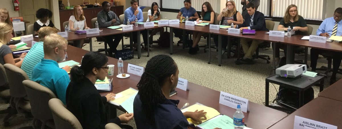 KittyBlumsack's tweet photo. MD SMOBS Orientation today - working with some of our state's best and brightest student leaders @MABE_News https://t.co/HqMAx0voRe
