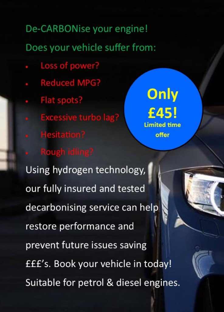 Engine Carbon Clean only £45! Limited time offer!