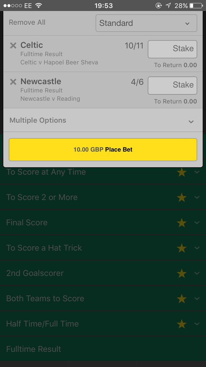 AJsFootballTips's tweet image. In Play Offer:
£10 returns £31.81.