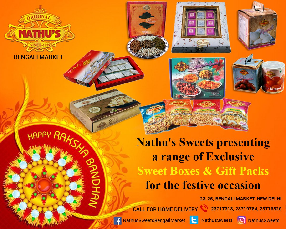 NathusSweets's tweet photo. Presenting a range of Exclusive Sweet Boxes &amp; Gift Packs for the festive occasion
#HappyRakshaBandhan https://t.co/tGTy6OsrkA