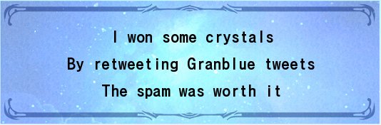 ChrisShawIII's tweet photo. #GranblueHaiku https://t.co/yMf8lXmy0y