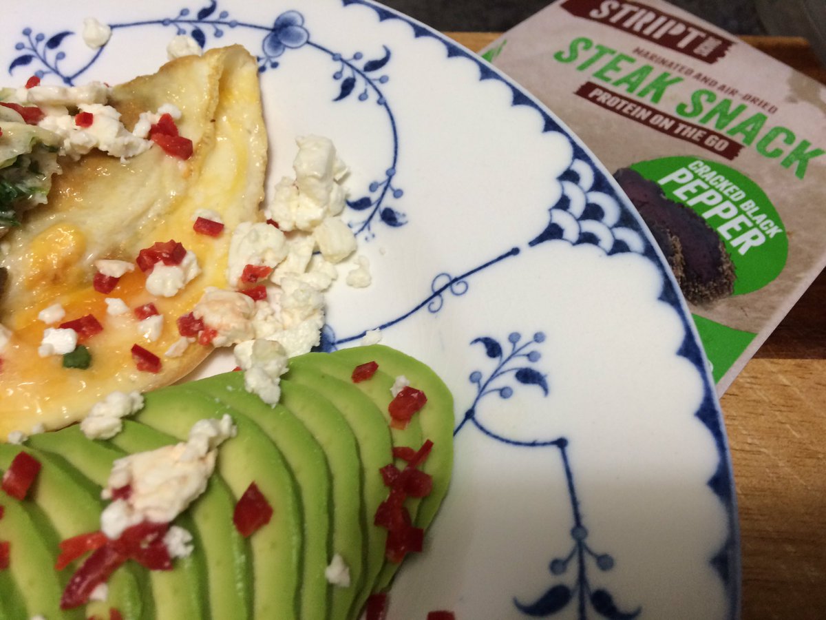 paulie_chef's tweet photo. @StriptSnacks Bosh! Billtong and spinach omelette, avocado, feta and chilli!
#billtong #Striptsnacks https://t.co/9op9TJq9mt
