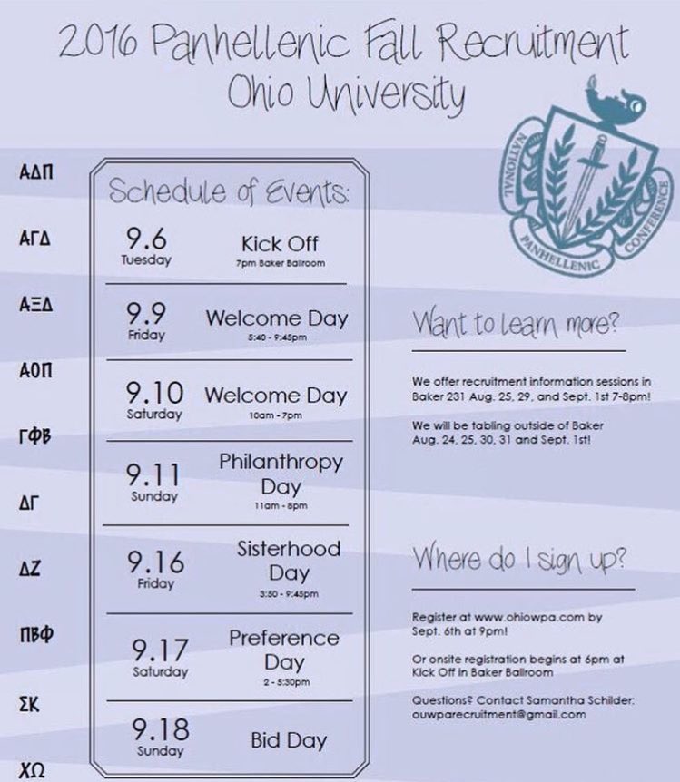 See what going Greek is all about! Complete your registration at ohio.mycampusdirector.com