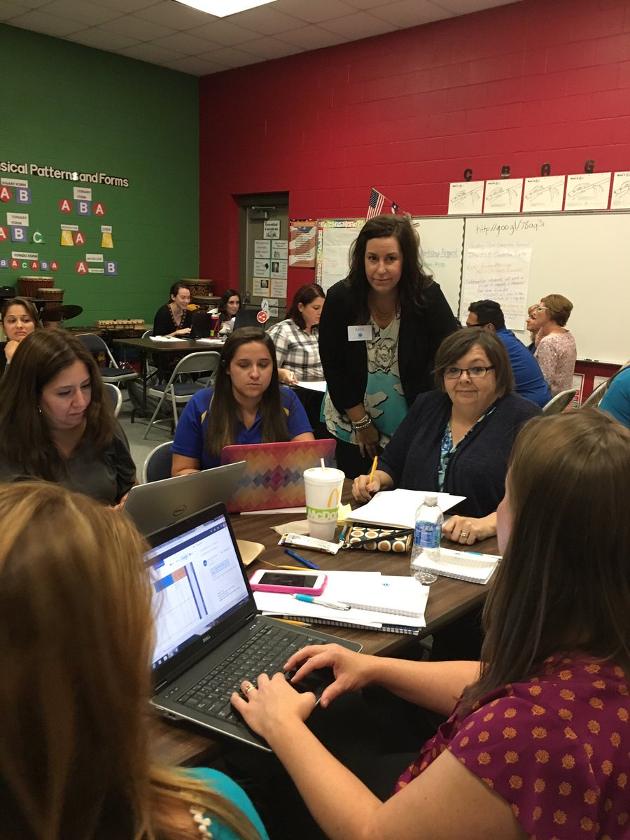 Our fifth grade team learning new strategies in professional development! #FiredUpForFifth 🔥🔥#engage2learn #HCISD