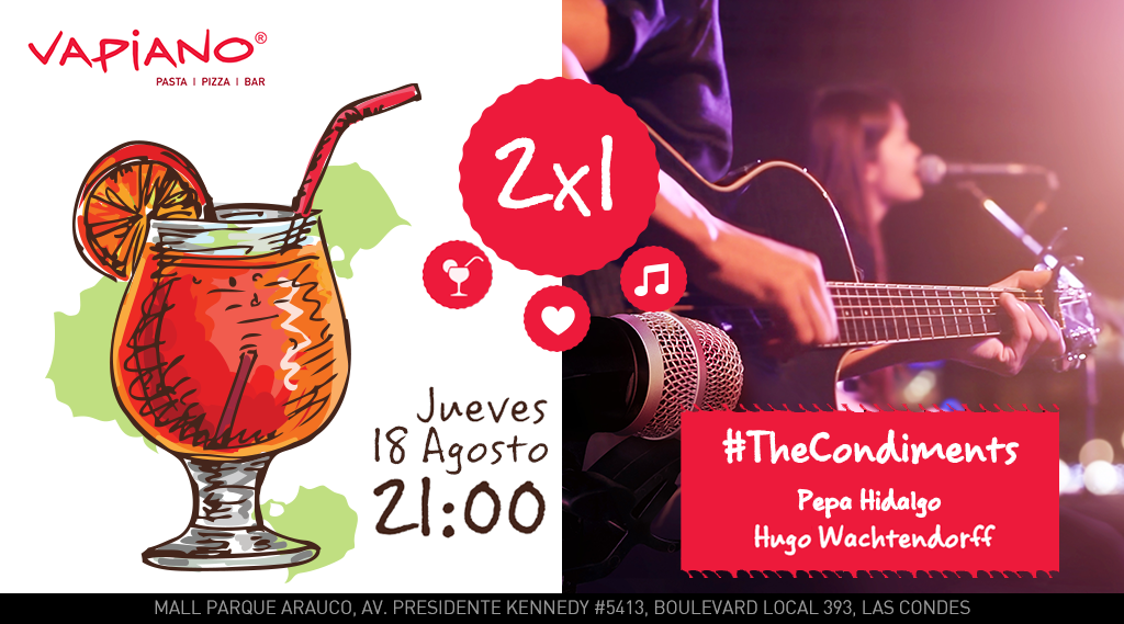 VapianoCL's tweet photo. Los esperamos este Jueves de #AperolNight 🎼 🎉 
Comparte un #2x1AperolSpritz  con amig@s y buena música @Hugowmusica https://t.co/8AmO7pmynH