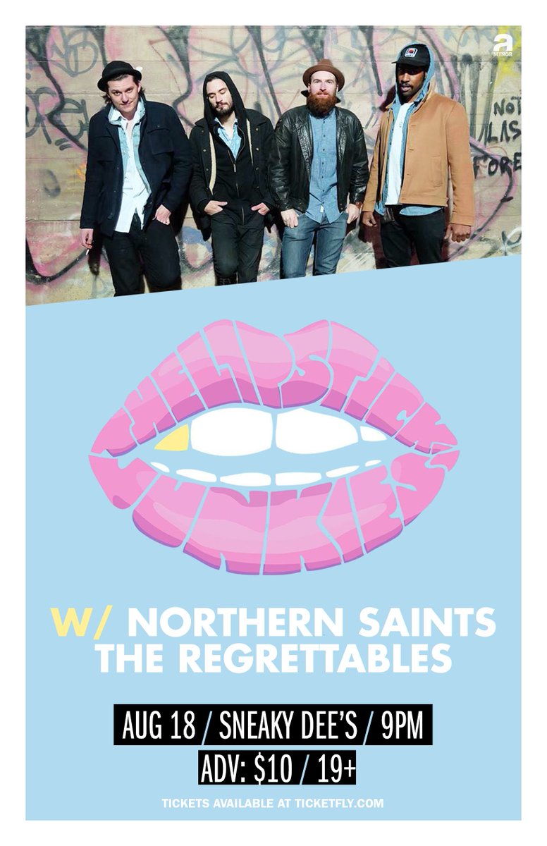 TOMORROW: <a href="/TLJofficial/">The Lipstick Junkies</a> w/ @NorthernSaintss &amp; <a href="/TheRegrettables/">The Regrettables</a> @ <a href="/thesneakydees/">Sneaky Dees</a>! Aug18. Tix: ticketf.ly/2aVawSu