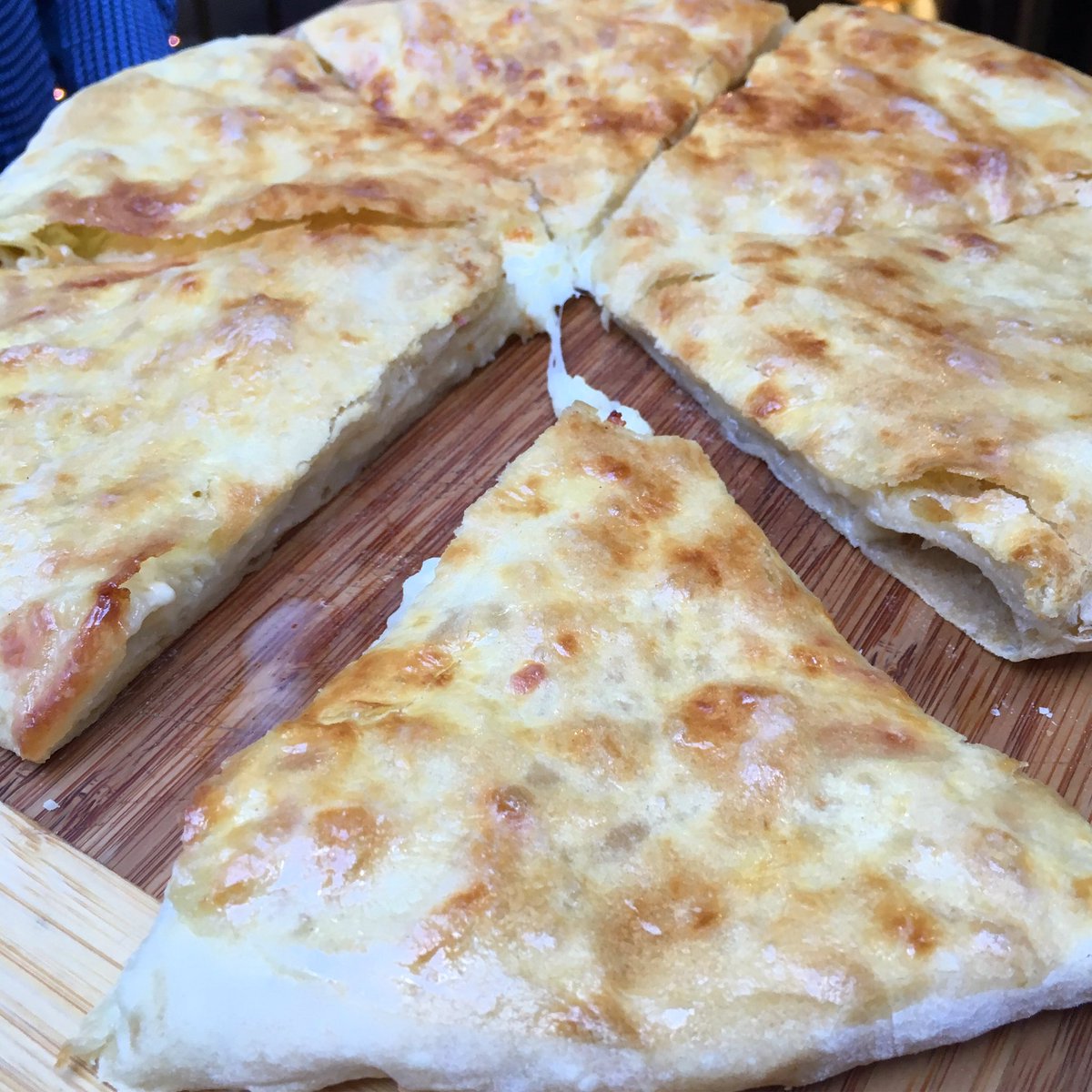 REDCOMPASSny's tweet photo. Come try #khachapuri, our oven-baked round yogurt #bread stuffed with homemade #sulginicheese! #RedCompassNYC https://t.co/0MQQSD0XyW