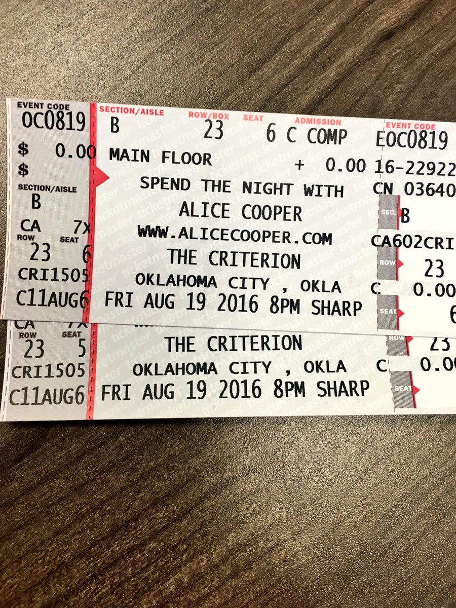 _Bricktown's tweet photo. We're giving away a pair of tickets to see @AliceCooperSays this Fri. at the @CriterionOKC! RT for a chance to win! https://t.co/CykE2BZjs9
