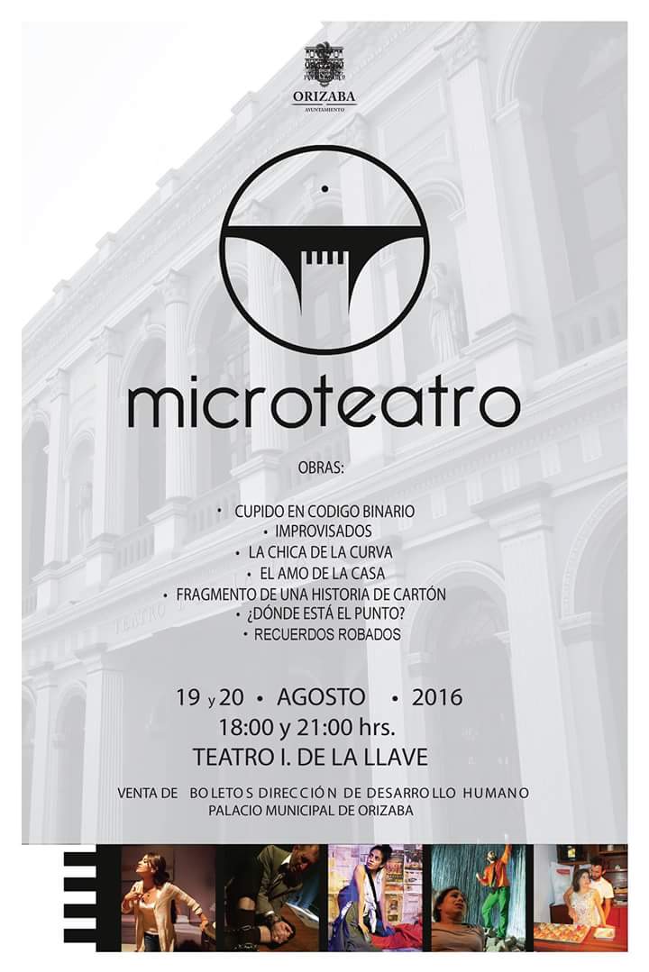 "#ÉsteFindeSemana Llega a #Orizaba <a href="/MicroteatroVer/">Microteatro Veracruz</a> 19 y 20 de Agosto 19 hrs #TeatroLlave #NoTeLoPuedesPerder #EDO"