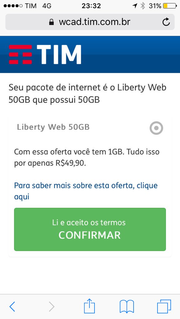 PaulinhoSerra's tweet photo. A @TIMBrasil é péssima!
Meu pacote acabou do nada.
50G
Ou eu compro por 49 reais 1g ou foda se.
Absurdo https://t.co/1ULifW1xcU