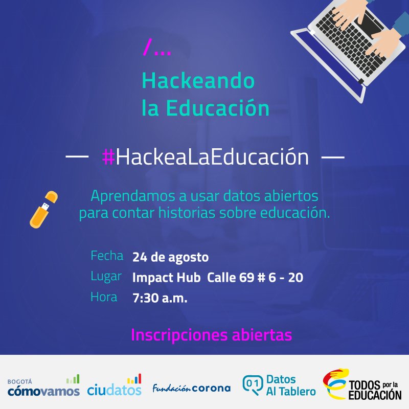 TodosEducacion's tweet image. #HackeaLaEducación Si eres periodista, editor, bloguero o solo te gusta contar historias. Miércoles 24 de agosto.