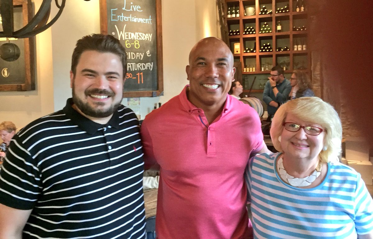 ScottJuba's tweet photo. Me &amp; my mom (another big #Steelers fan) with @mvp86hinesward at his new wine release tasting. Good times! @table86 https://t.co/tOIlpHDf0t