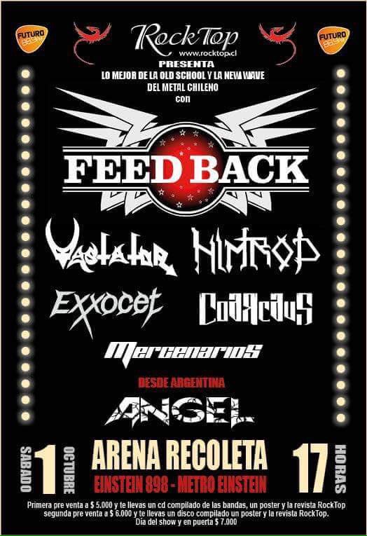 El 1 de octubre <a href="/VastatorBand/">Vastator</a> en RockTop Fest Junto a Feedback, Nimrod y otros grandes de la escena chilena