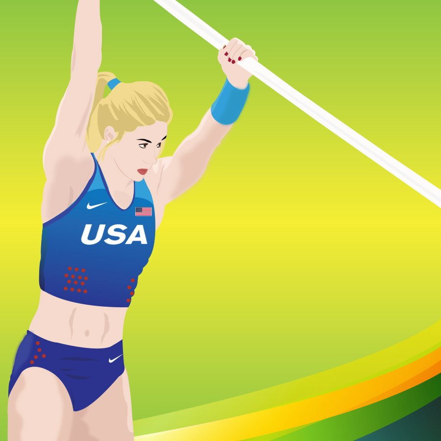 smooth_faces's tweet photo. @LexiWeeks #LexiWeeks #Teamusa #Rio2016 #Athletisme #USA #polevault #Olympics #illustration https://t.co/PR4EPHKttV