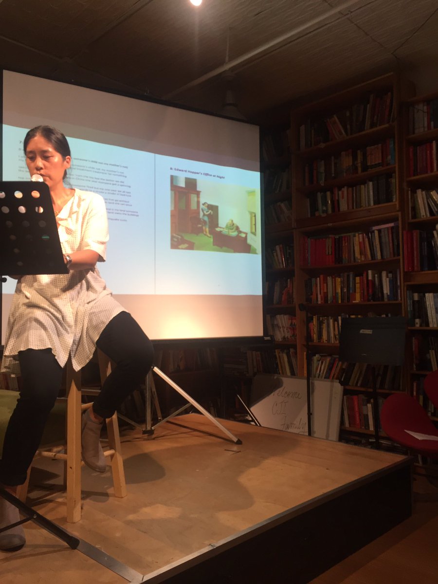aaww's tweet image. "The filing cabinet might eat her...the boss might eat her" #ProcessTalks Victoria Chang re E. Hopper Office @ Night