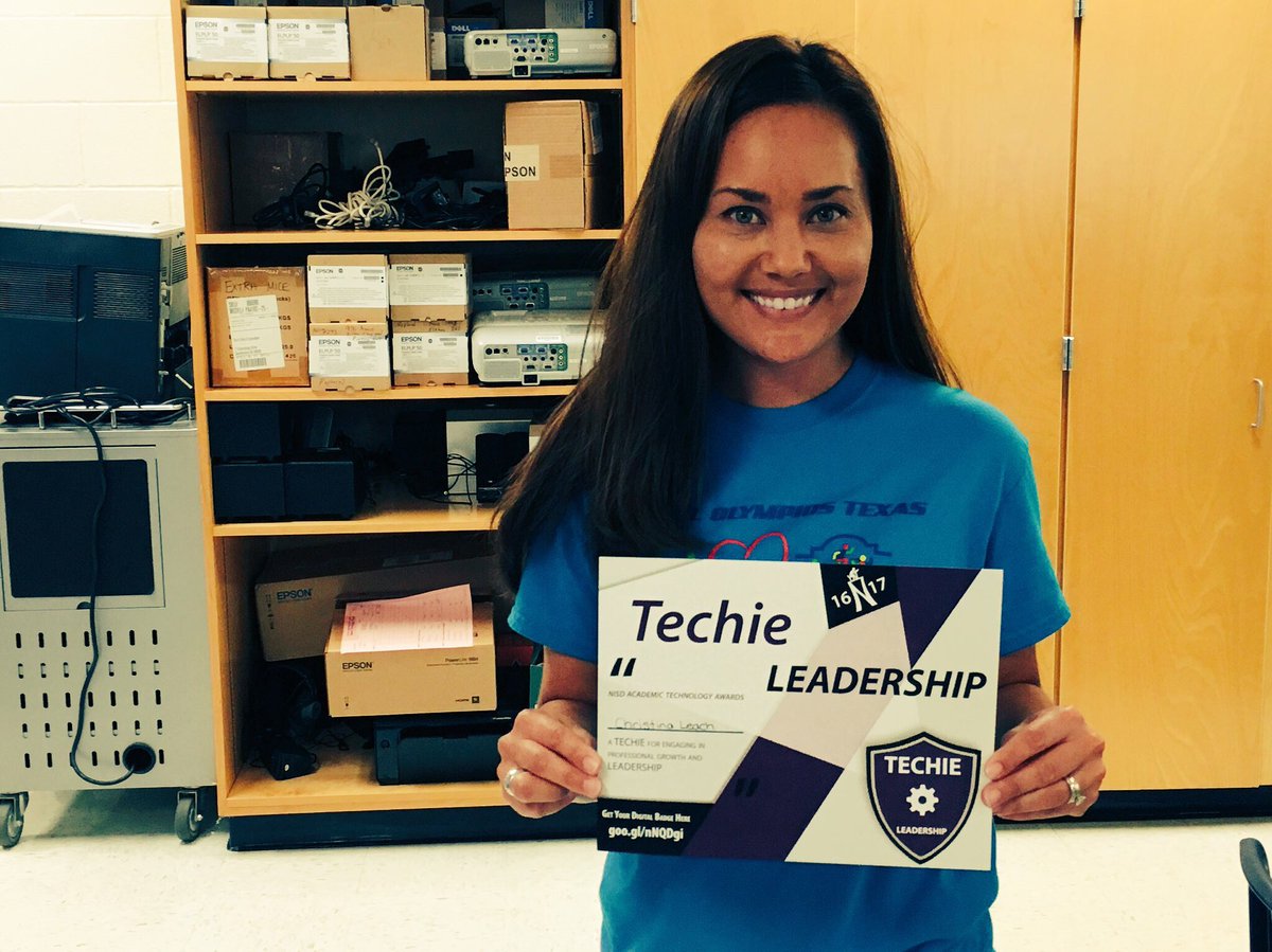 john_w_moran's tweet photo. Congrats to Mrs. Leach on your #nisdtechie &amp; for delivering an awesome @nearpod PD  #fishhoffreboot @NISDTechnology https://t.co/8ThhCuGAZG