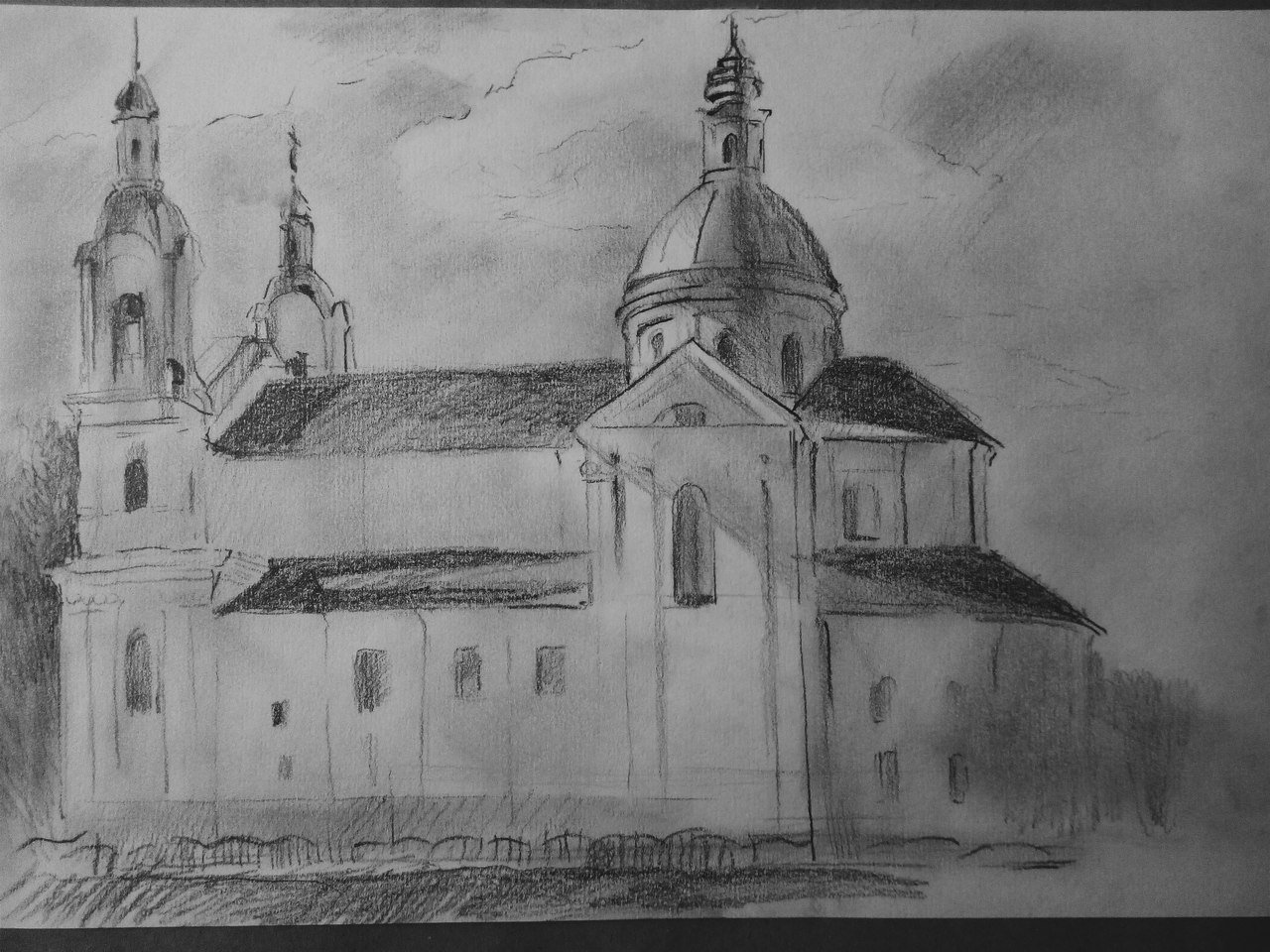 Собор рисунок карандашом