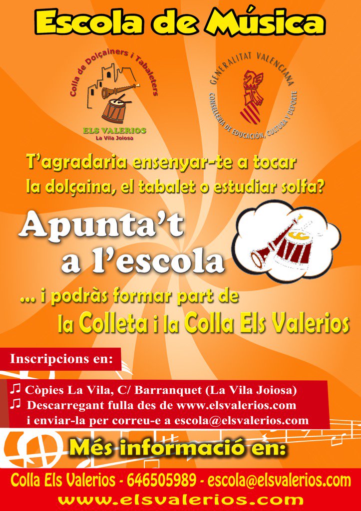 Arranquem el proper curs en Octubre. Més info o inscripcions a escola@elsvalerios.com