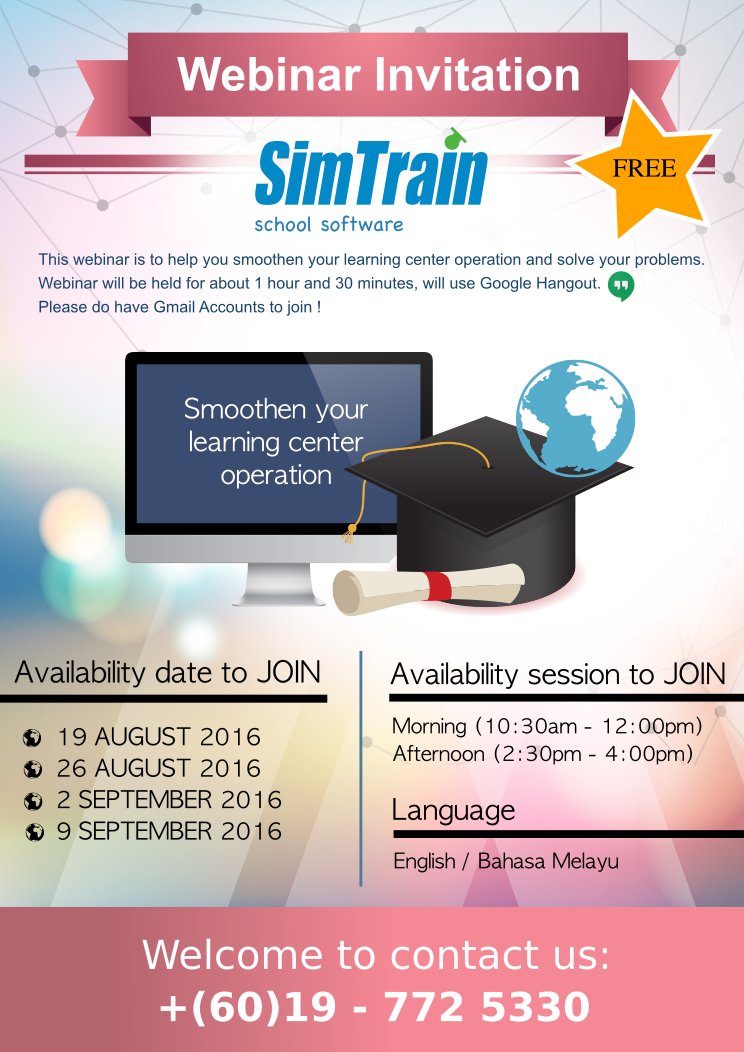 simit_group's tweet image. Come and join our webinar #simtrain #webinar #cloudaccounting #schoolmanagement #cloudcomputing