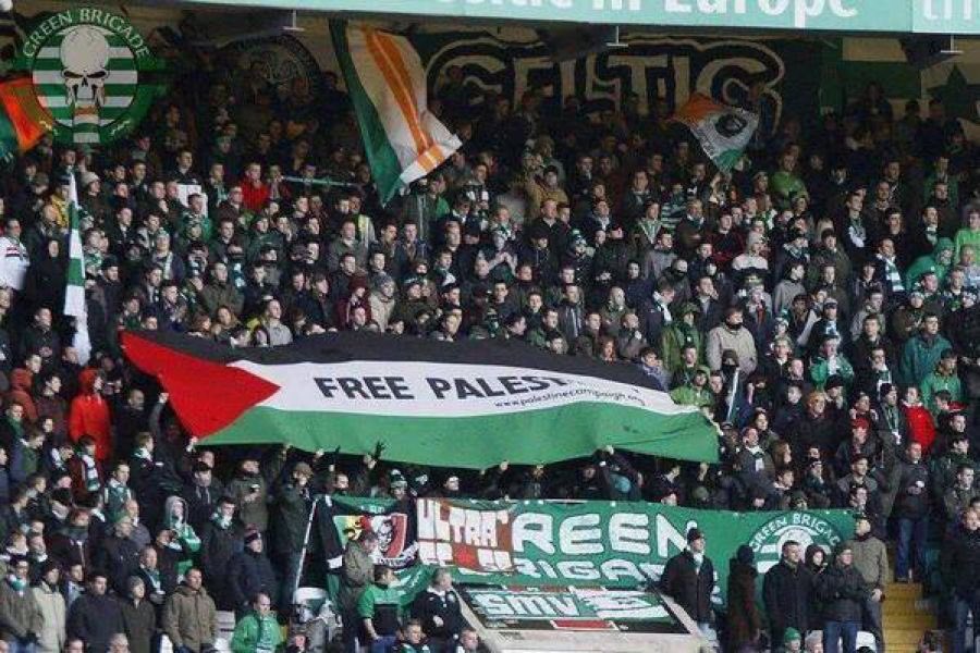 palinfoen's tweet photo. Celtic fans were warned not to raise Palestine flag when Celtic play Israeli team. So they raised a thousand flags. https://t.co/kNOLRIVS0L